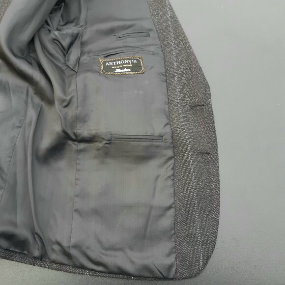 Anthony's of London Charcoal SZ 44 R Wool Men's Blazer Sport Jacket - Picture 6 of 16